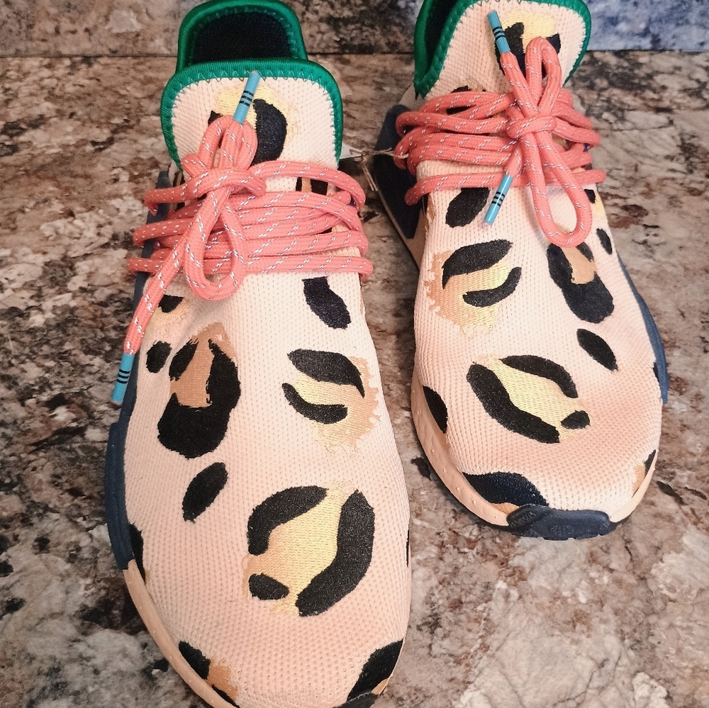 Adidas Pharrell Williams Human Race NMD Animal Print Peach & Orange Sneakers.nwt - Picture 3 of 15